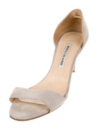 Manolo Blahnik Suede Slingback Sandals