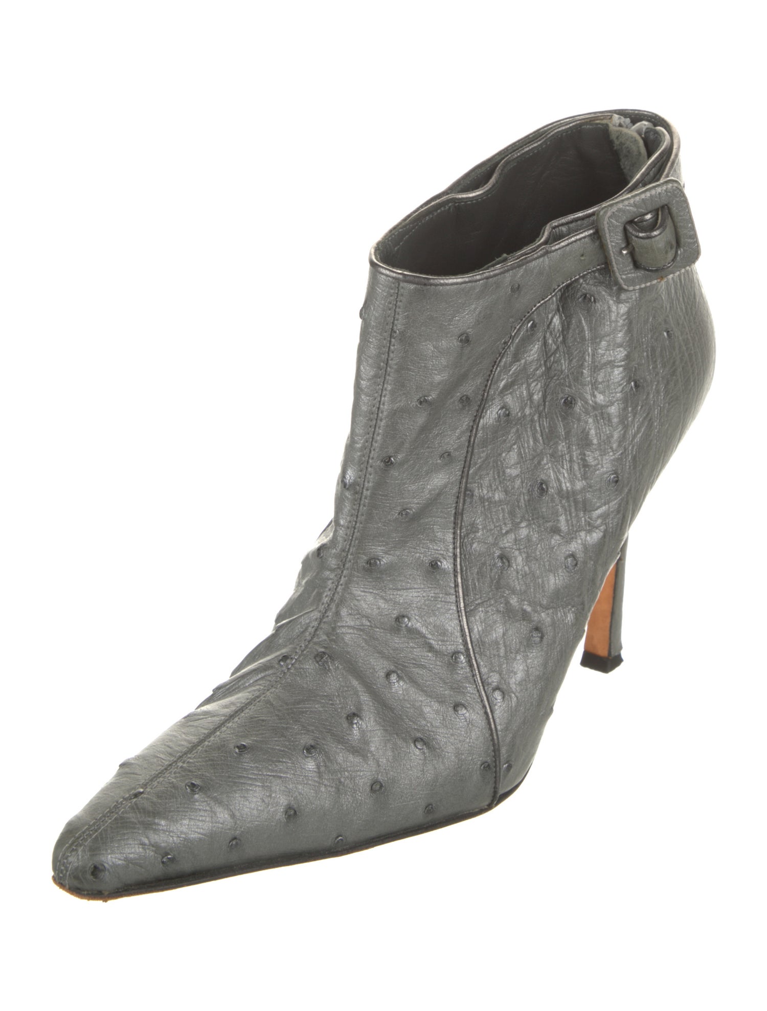 Manolo Blahnik Ostrich Animal Print Boots