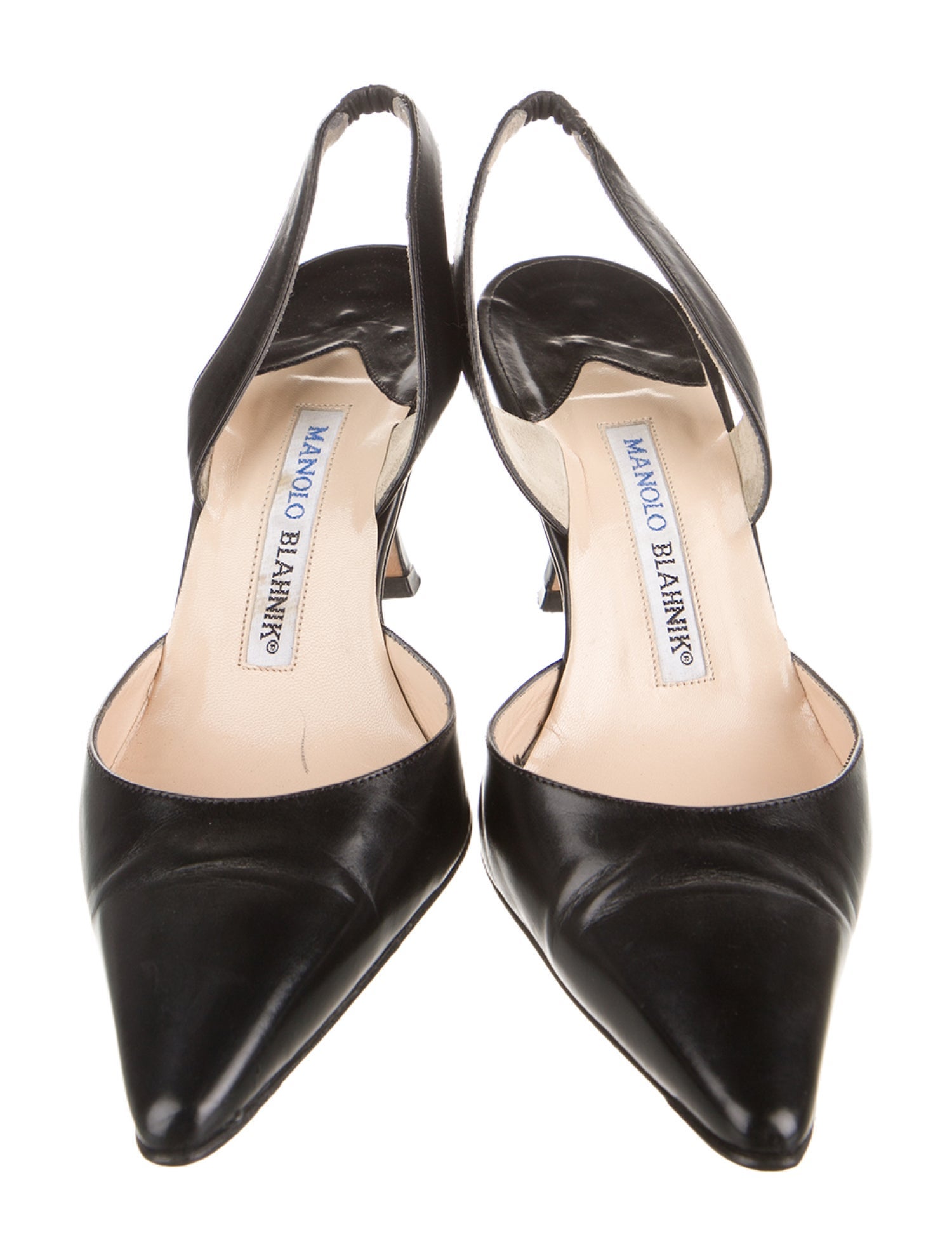 Manolo Blahnik Leather Slingback Pumps