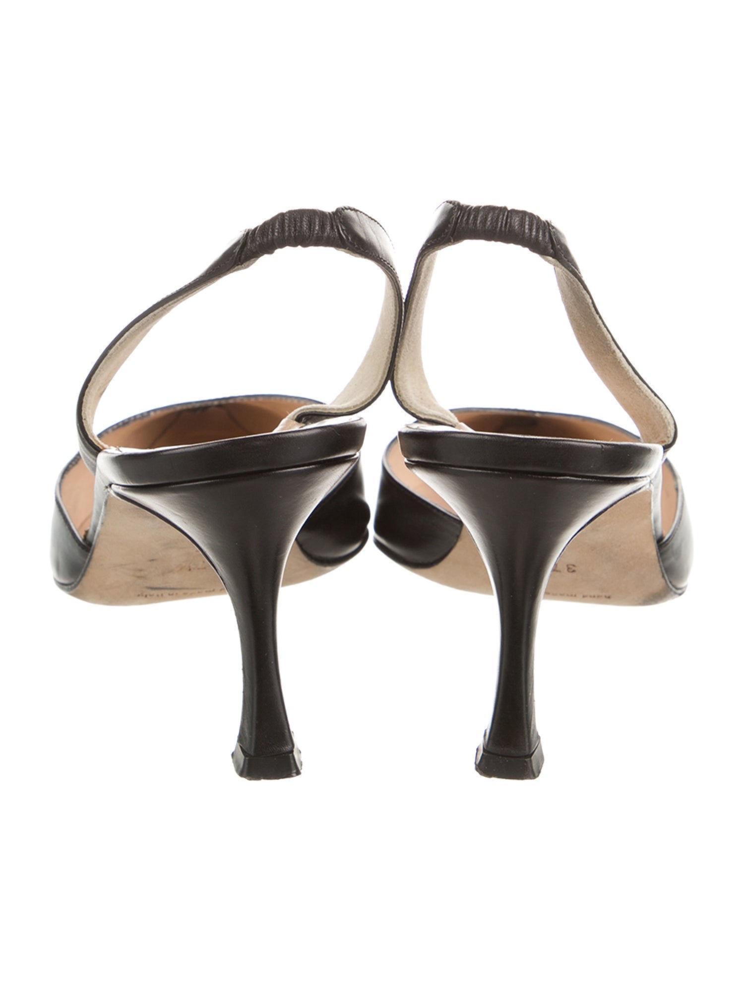 Manolo Blahnik Leather Slingback Pumps