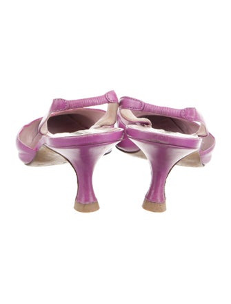 Manolo Blahnik Leather Slingback Pumps