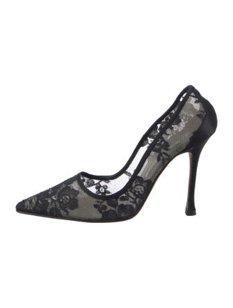 Manolo Blahnik Lace Lace Pattern Pumps