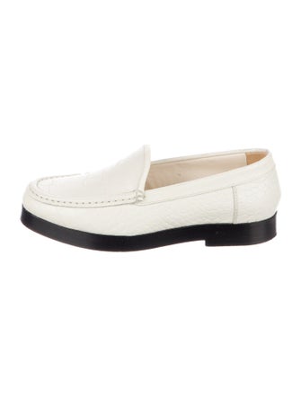 Manolo Blahnik Embossed Leather Loafers