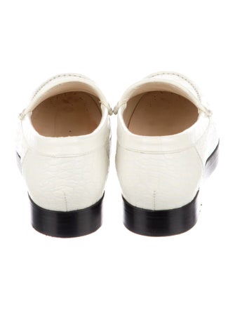 Manolo Blahnik Embossed Leather Loafers