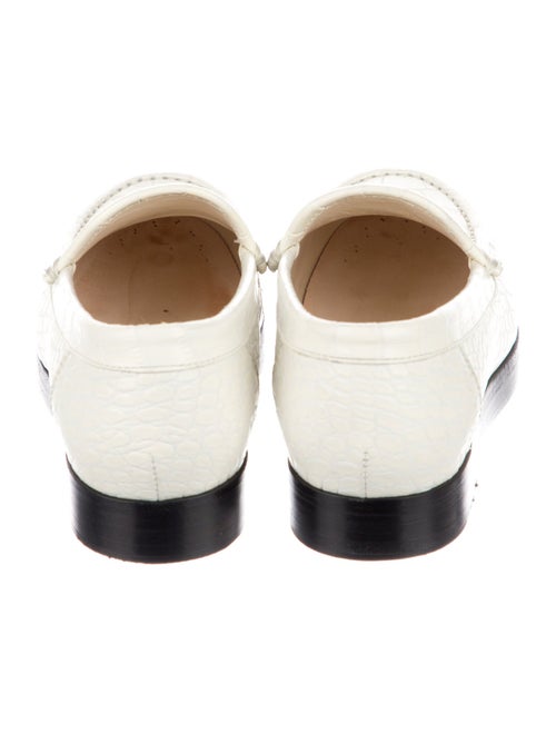 Manolo Blahnik Embossed Leather Loafers