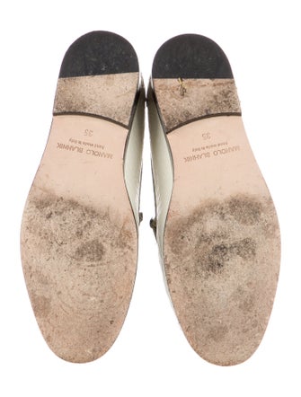 Manolo Blahnik Embossed Leather Loafers