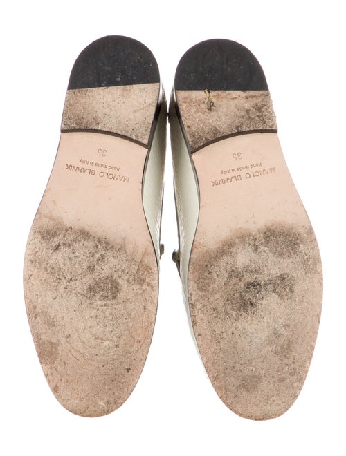 Manolo Blahnik Embossed Leather Loafers
