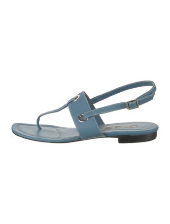 Manolo Blahnik Leather T-Strap Sandals