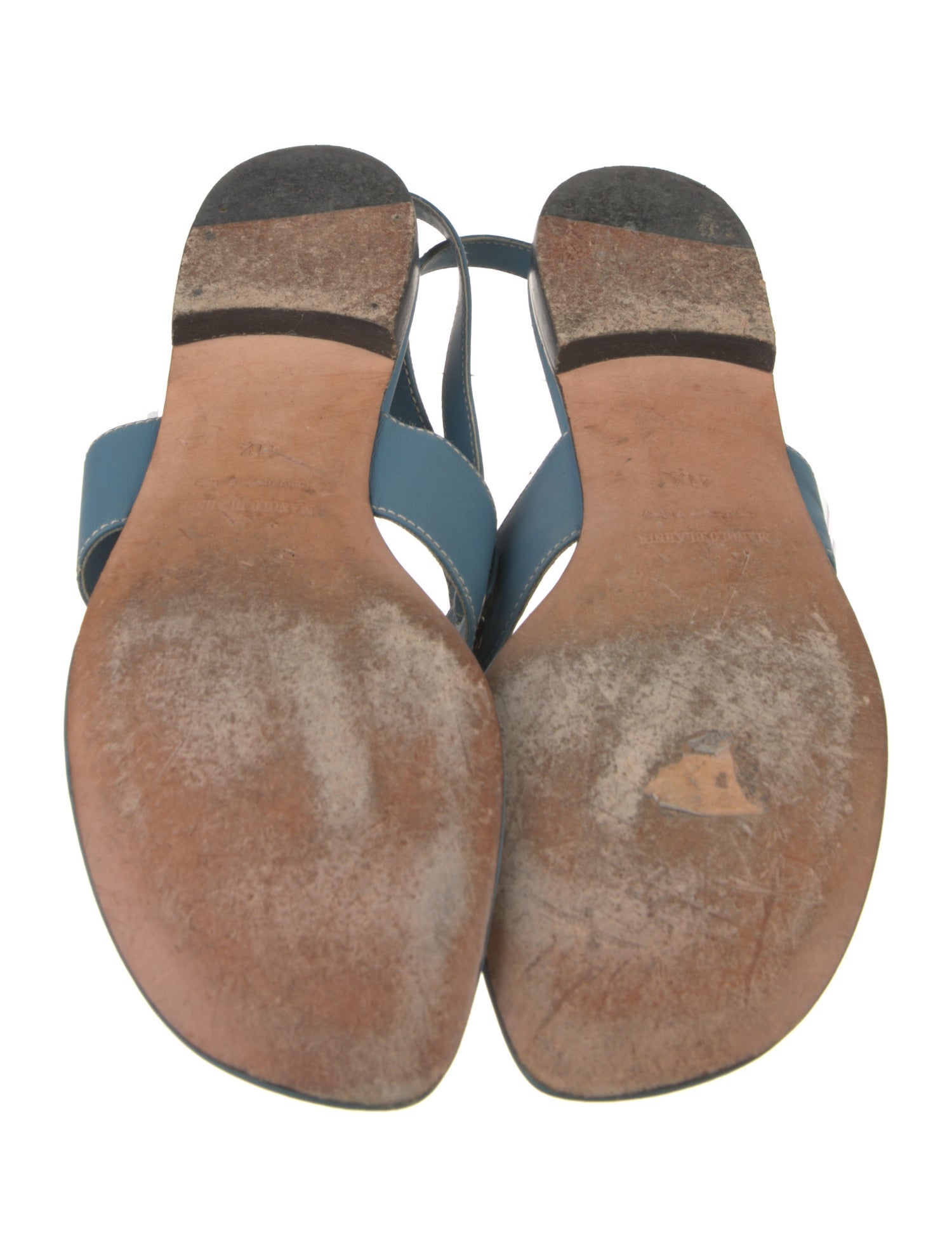 Manolo Blahnik Leather T-Strap Sandals