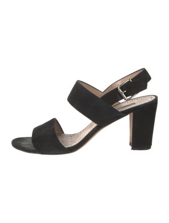 Manolo Blahnik Suede Slingback Sandals
