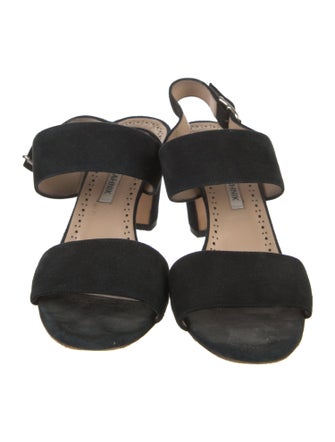 Manolo Blahnik Suede Slingback Sandals