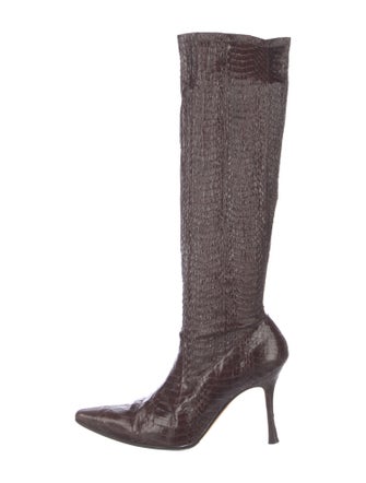 Manolo Blahnik Patterned Sock Boots