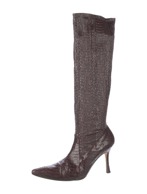 Manolo Blahnik Patterned Sock Boots