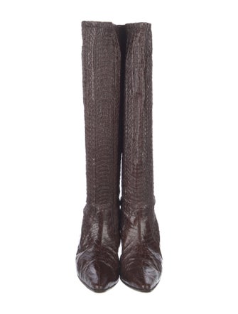 Manolo Blahnik Patterned Sock Boots