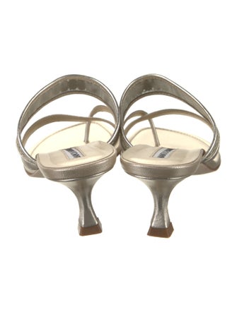 Manolo Blahnik Leather Sequin Embellishments Slides