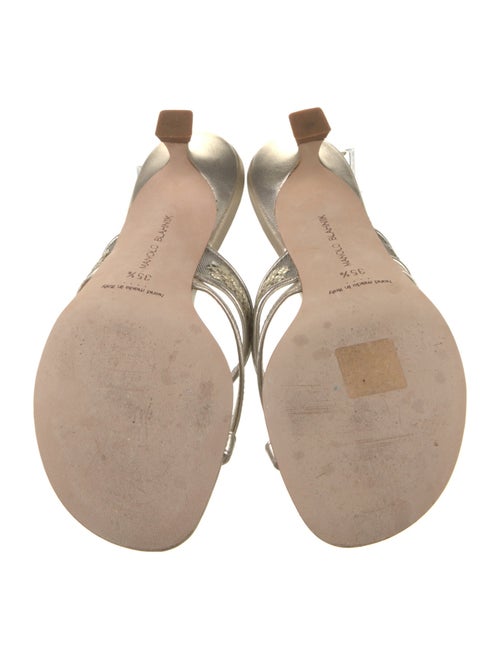 Manolo Blahnik Leather Sequin Embellishments Slides