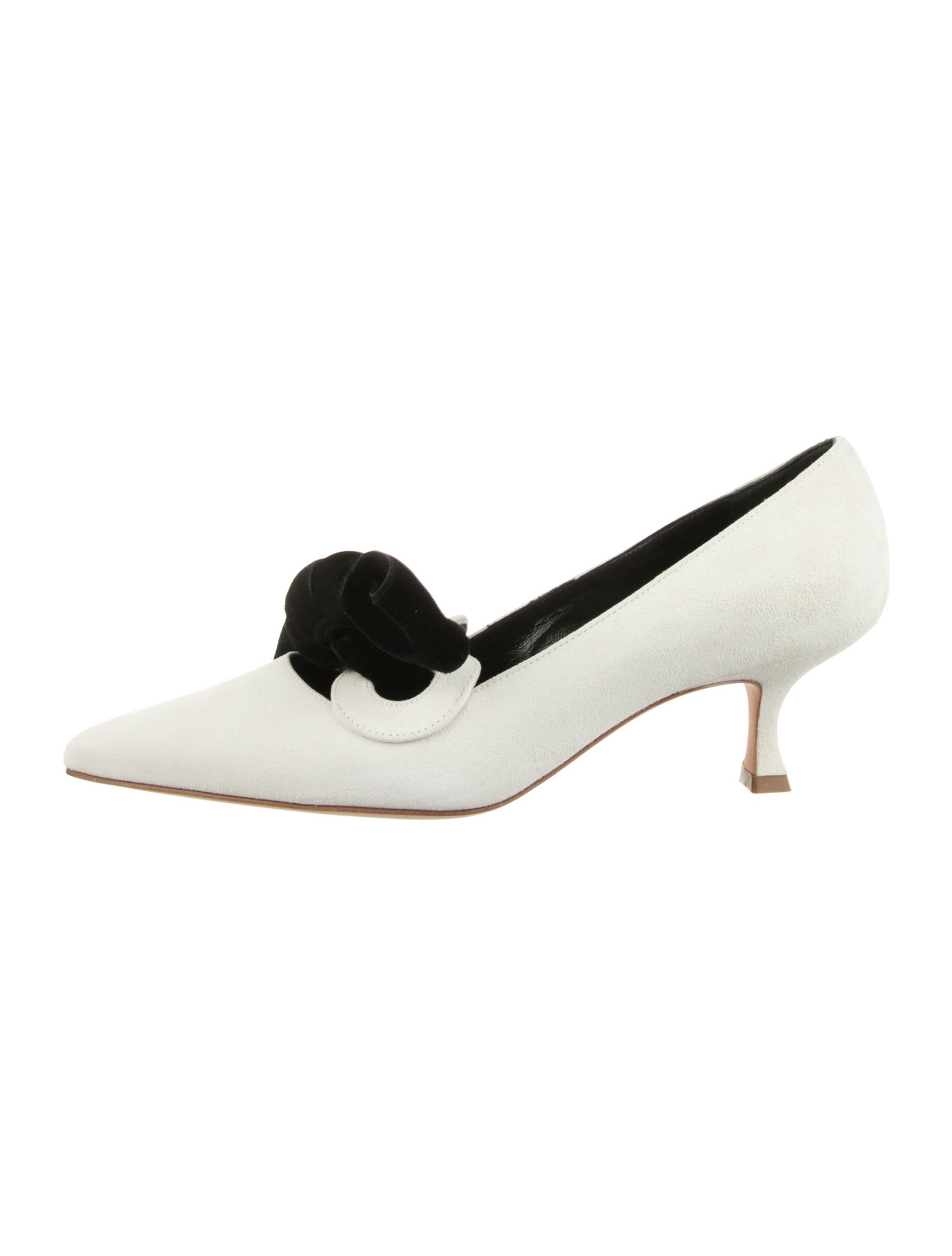 Manolo Blahnik Suede Bow Accents Pumps