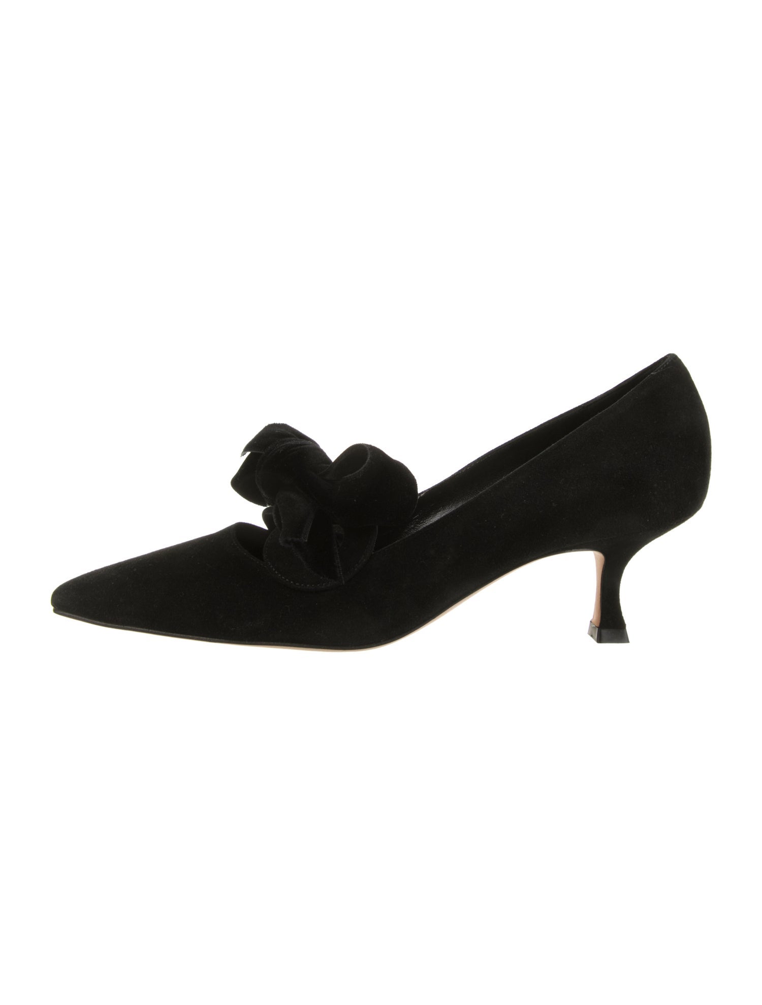 Manolo Blahnik Suede Bow Accents Pumps