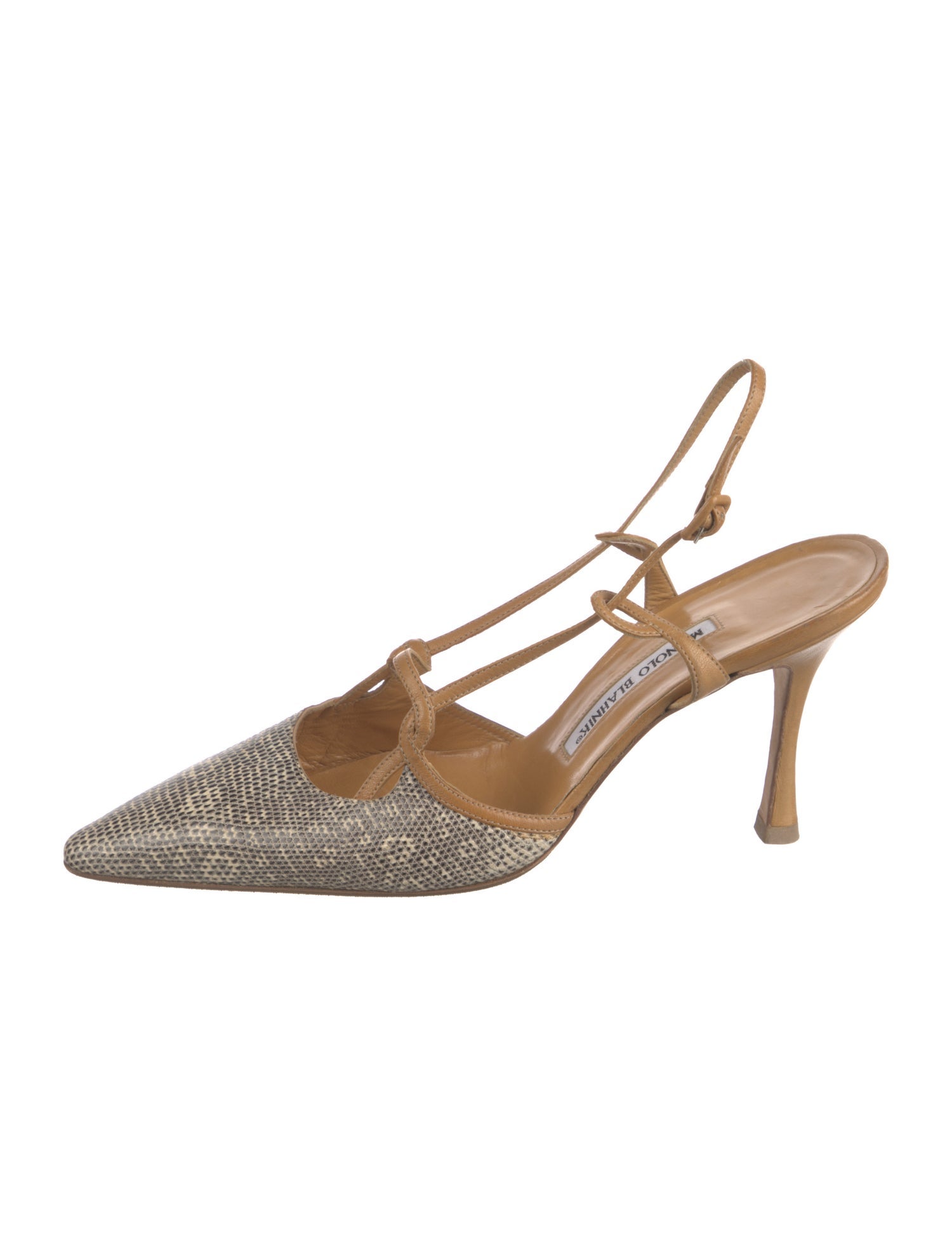 Manolo Blahnik Leather Slingback Pumps