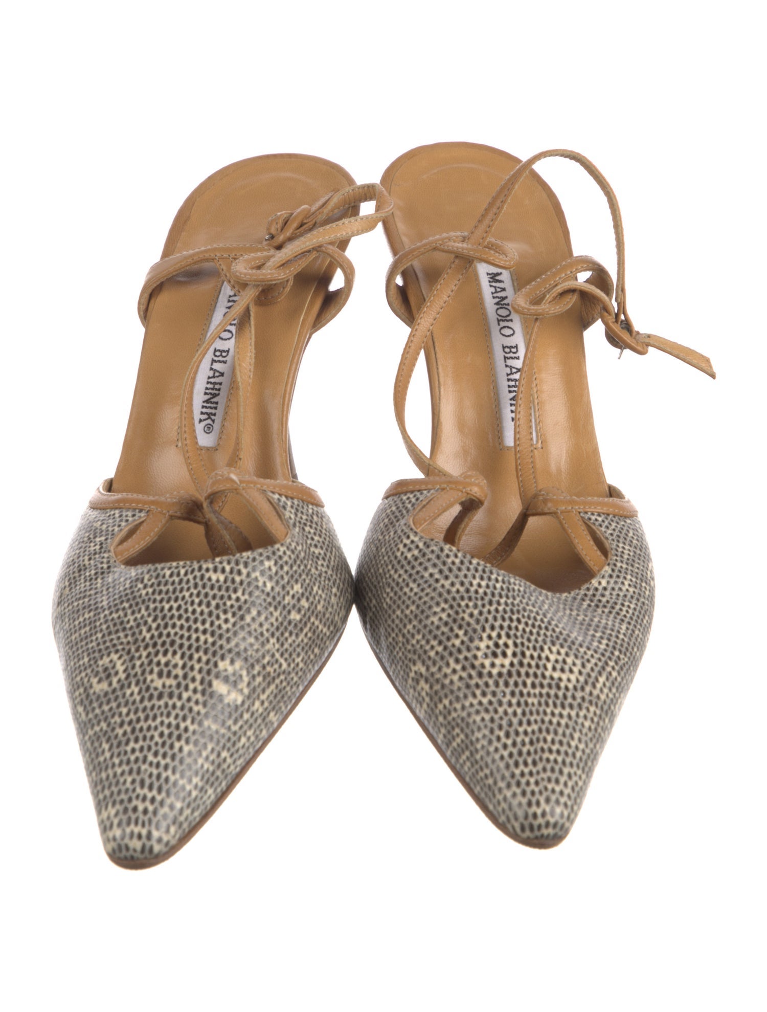 Manolo Blahnik Leather Slingback Pumps