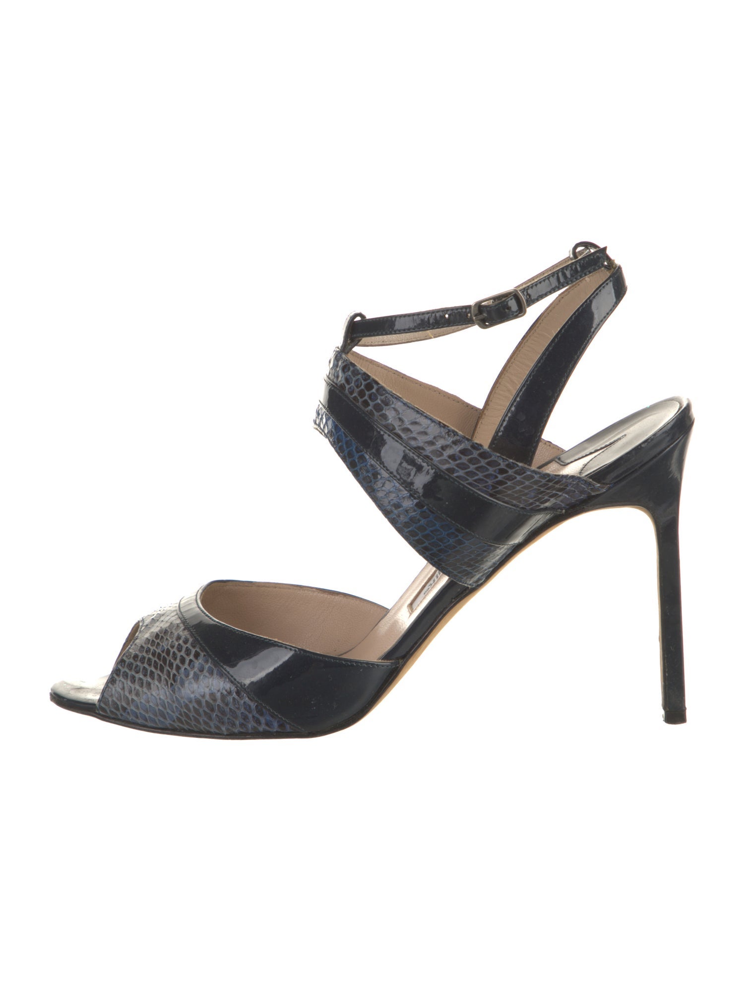 Manolo Blahnik Snakeskin Animal Print Sandals