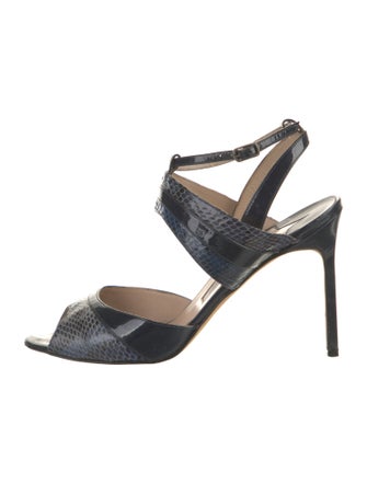 Manolo Blahnik Snakeskin Animal Print Sandals