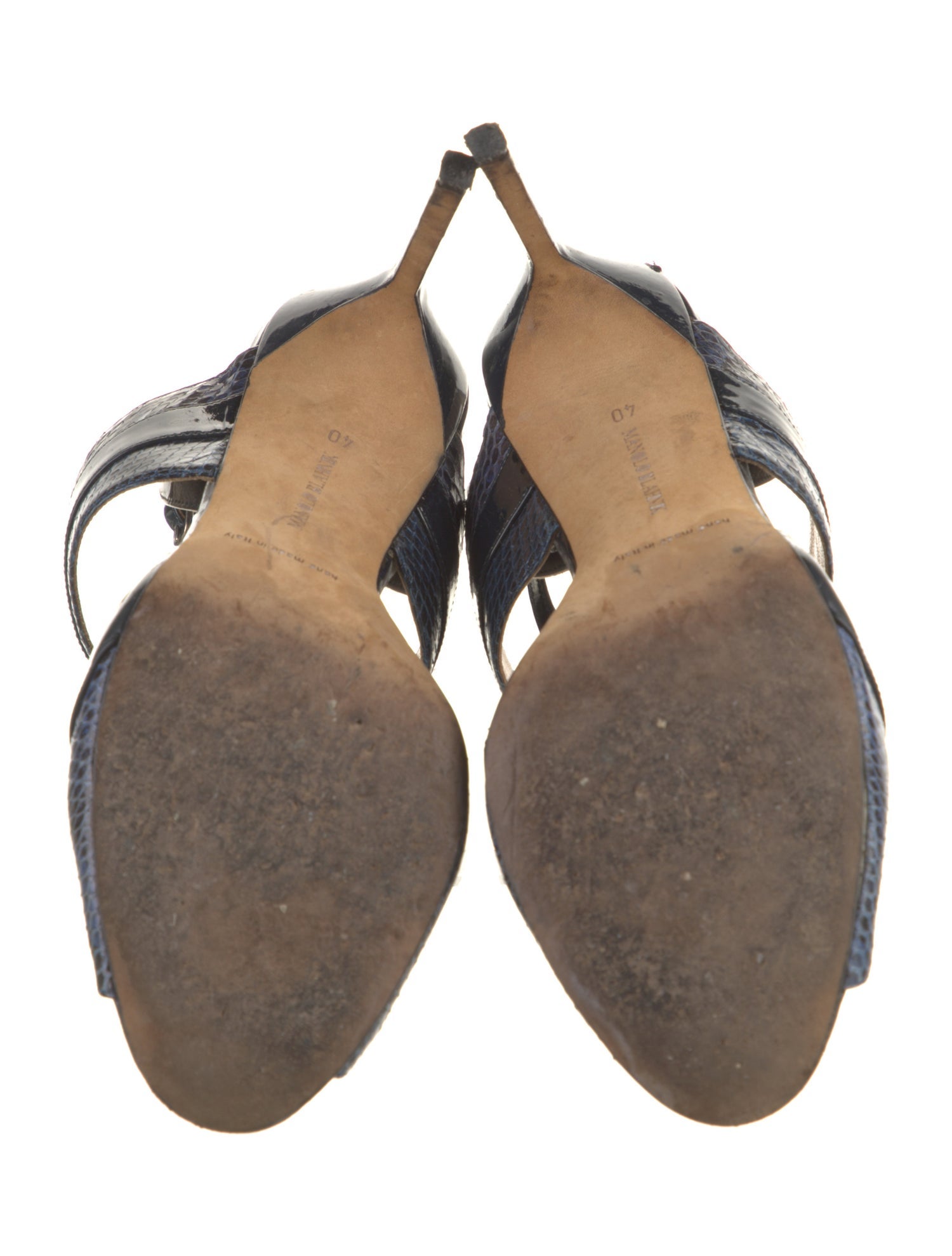 Manolo Blahnik Snakeskin Animal Print Sandals