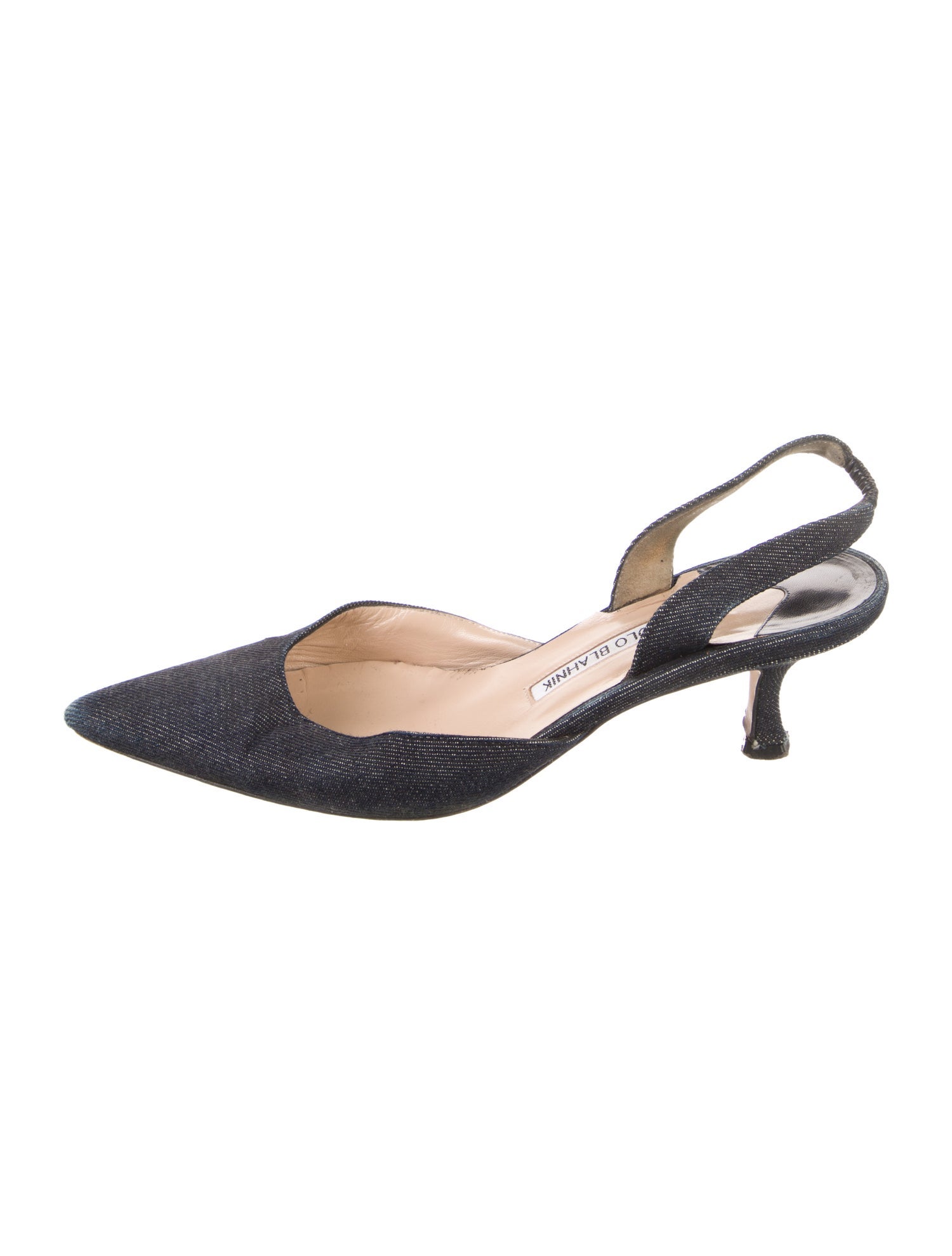 Manolo Blahnik Denim Slingback Pumps