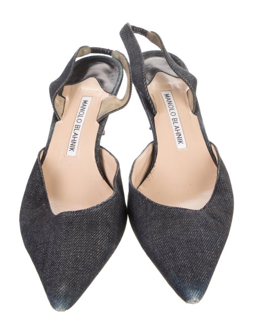 Manolo Blahnik Denim Slingback Pumps
