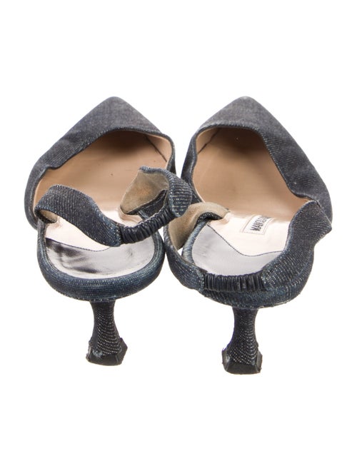 Manolo Blahnik Denim Slingback Pumps