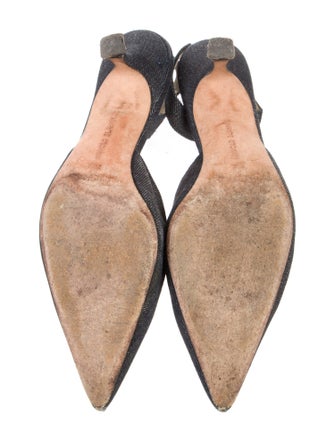 Manolo Blahnik Denim Slingback Pumps