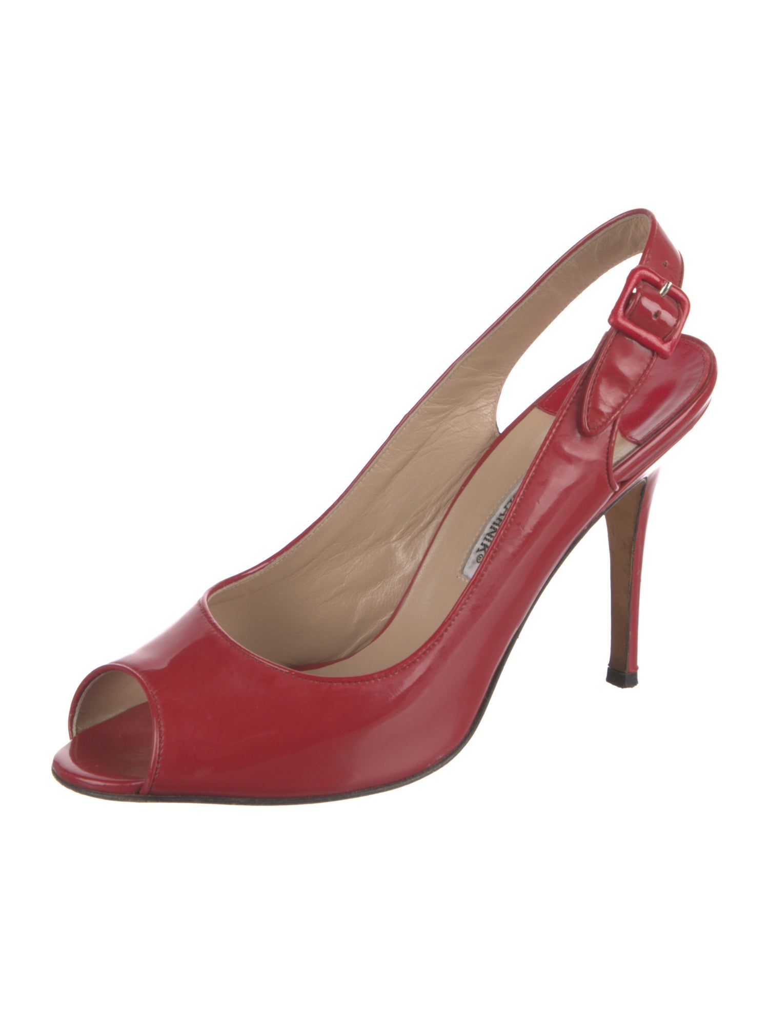 Manolo Blahnik Patent Leather Slingback Pumps