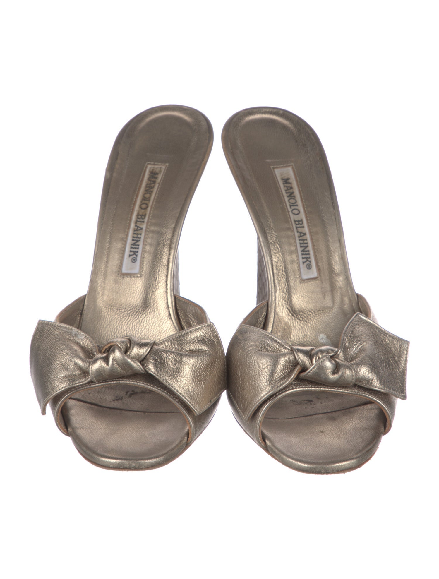 Manolo Blahnik Leather Slides