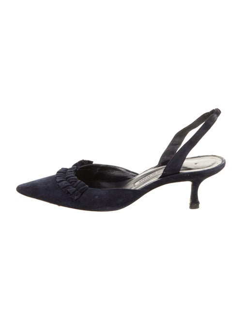 Manolo Blahnik Suede Slingback Pumps