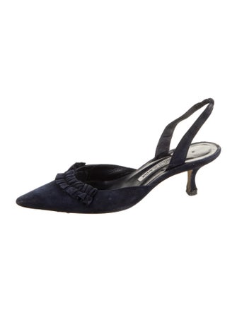 Manolo Blahnik Suede Slingback Pumps