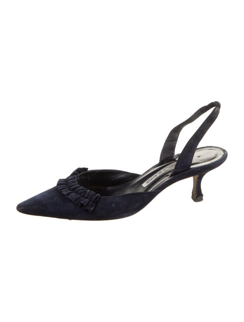 Manolo Blahnik Suede Slingback Pumps