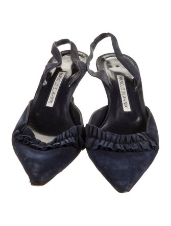 Manolo Blahnik Suede Slingback Pumps