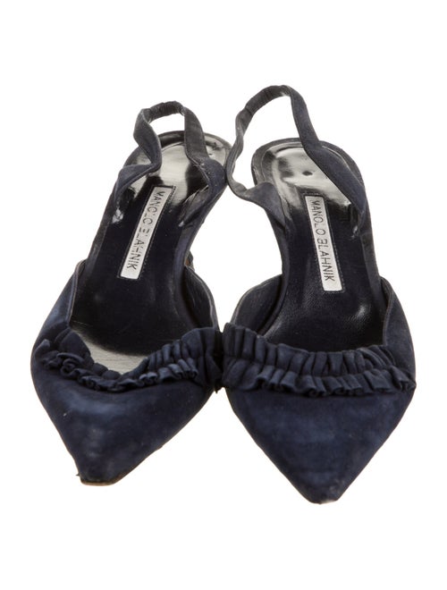 Manolo Blahnik Suede Slingback Pumps