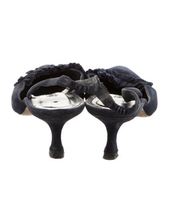 Manolo Blahnik Suede Slingback Pumps