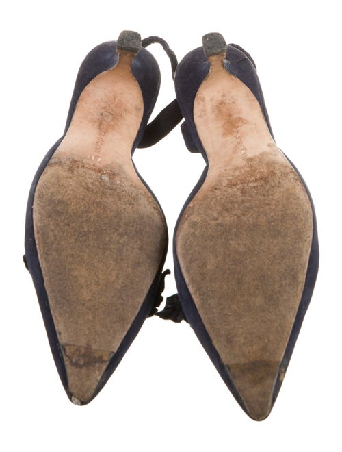 Manolo Blahnik Suede Slingback Pumps