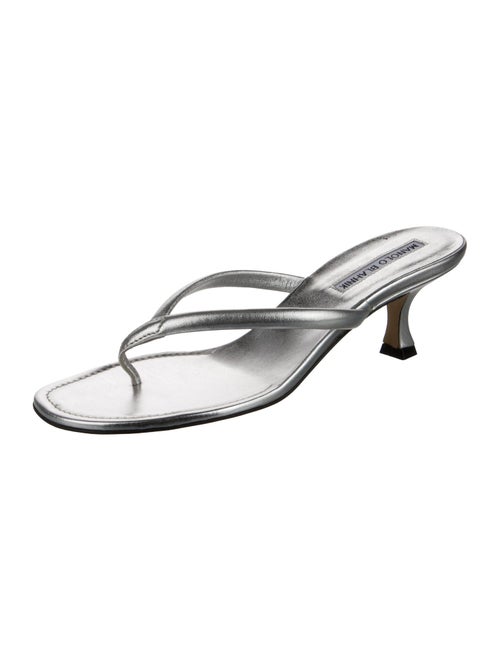 Manolo Blahnik Leather Slides