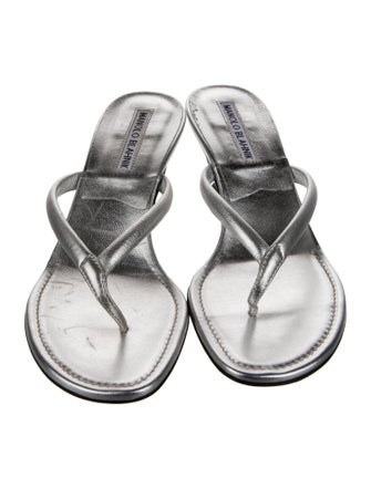 Manolo Blahnik Leather Slides