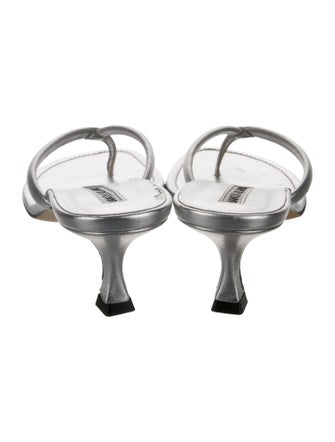 Manolo Blahnik Leather Slides