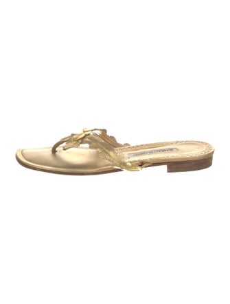 Manolo Blahnik Leather Slides