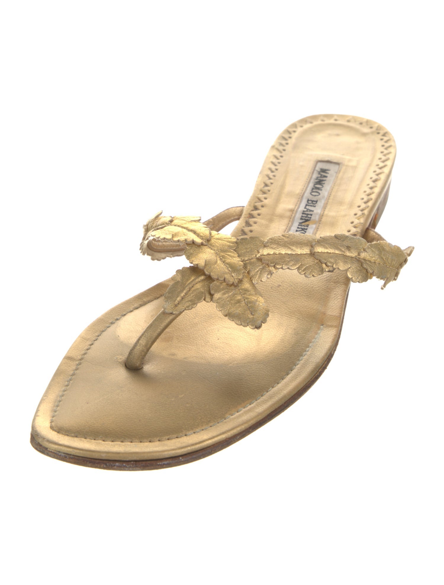 Manolo Blahnik Leather Slides