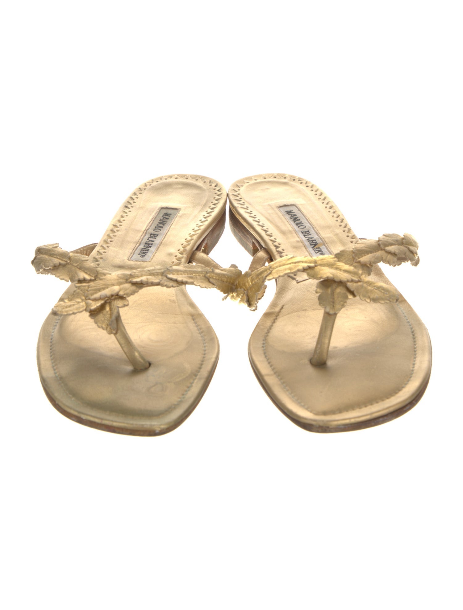 Manolo Blahnik Leather Slides