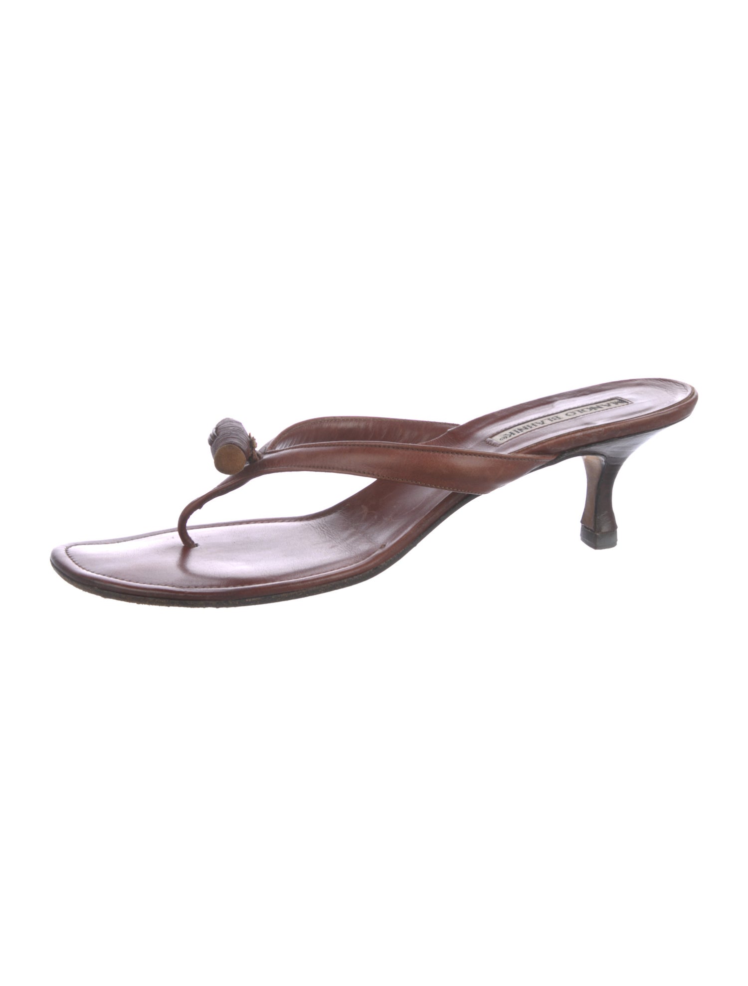 Manolo Blahnik Leather Slides