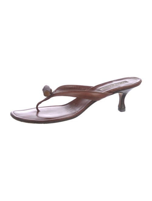 Manolo Blahnik Leather Slides