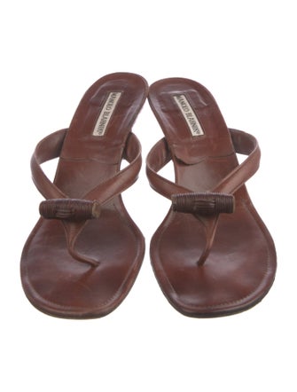 Manolo Blahnik Leather Slides