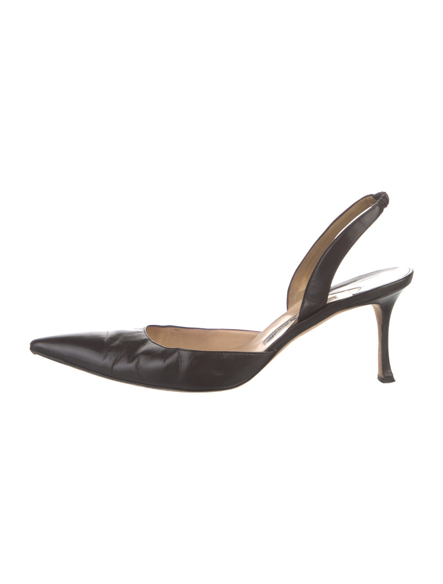 Manolo Blahnik Leather Slingback Pumps